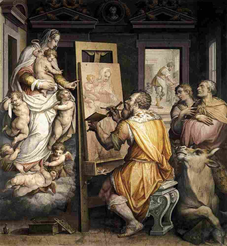 vasari saint luke painting the virgin Art A4 Photo Print