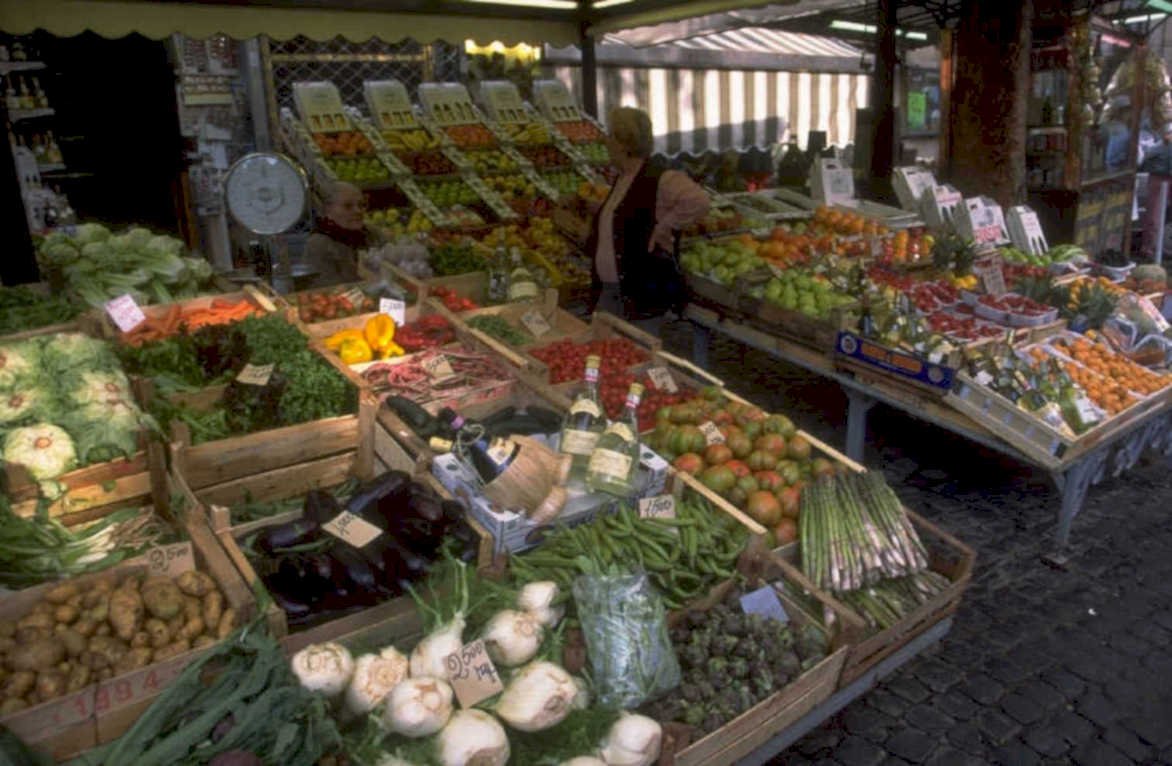 vegetable fruit market 1980s 1990s A4 Photo Print