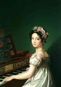 velazquez zacarias manuela playing the piano s A4 Photo Print