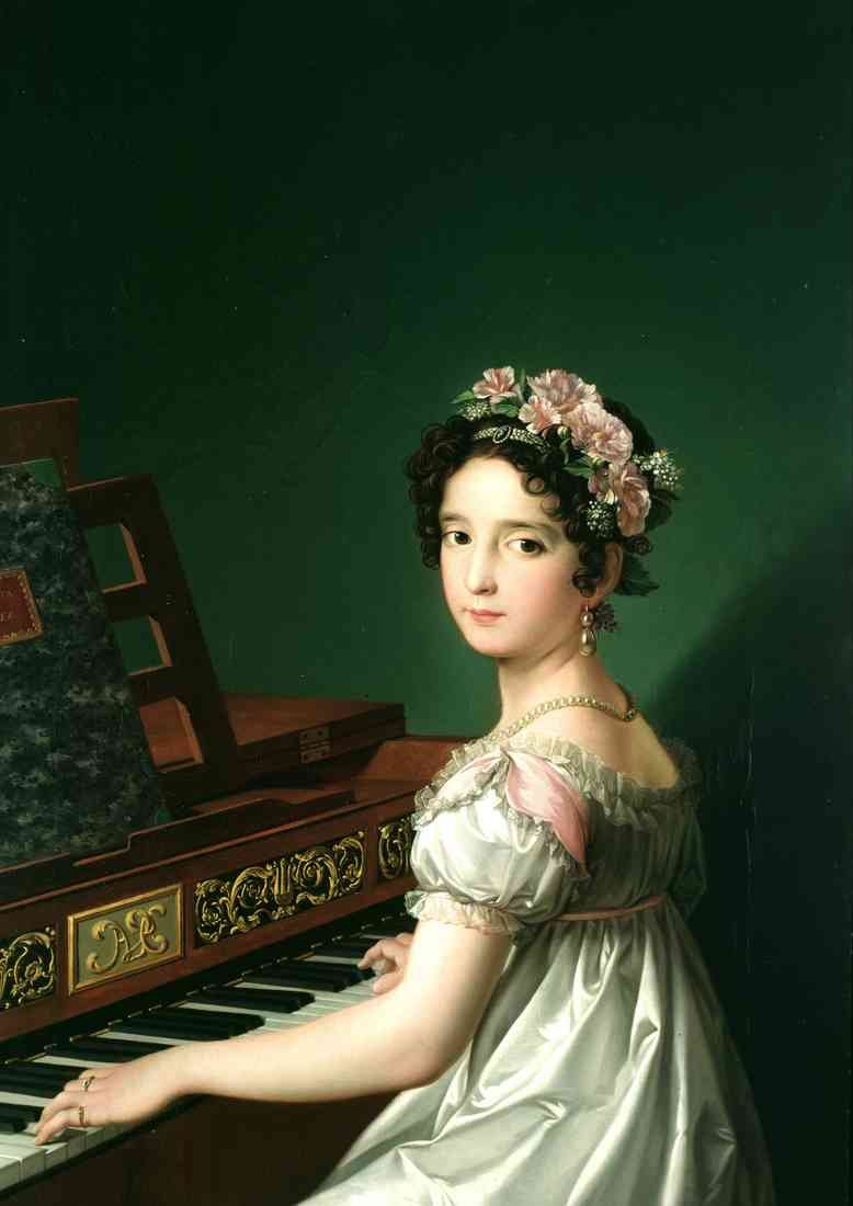 velazquez zacarias manuela playing the piano s A4 Photo Print