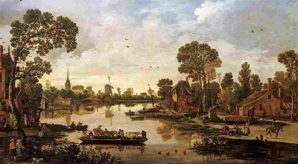velde esaias ferry boat Art A4 Photo Print