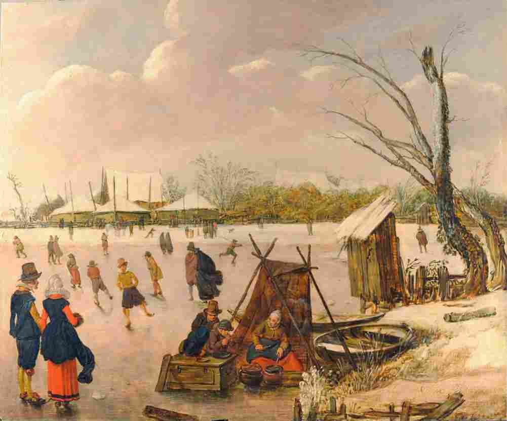 velde esaias ice skaters Art A4 Photo Print