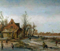 velde esaias winter landscape Art A4 Photo Print