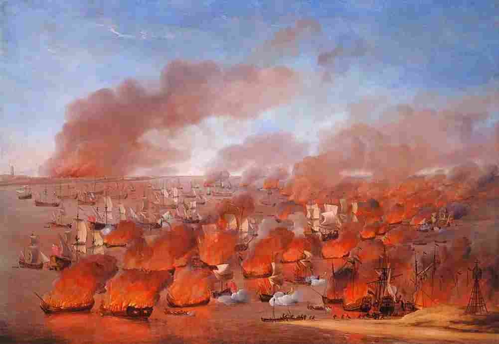 velde the elder burning of dutch merchant ships between terschelling and vlieland Art A4 Photo Print