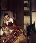 ver woman sleeping at a table Art A4 Photo Print