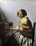 ver young woman seated at the virginal Art A4 Photo Print