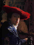 vermeer girl with a red hat Art A4 Photo Print