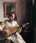 vermeer the guitar player Art A4 Photo Print