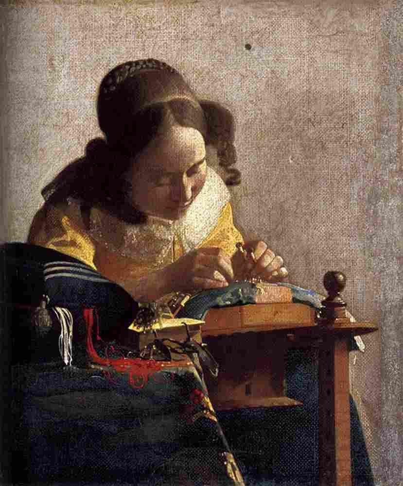 vermeer the lace maker Art A4 Photo Print