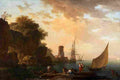 vern An Inlet near Naples with a Castle and Fisherfolk Art A4 Photo Print
