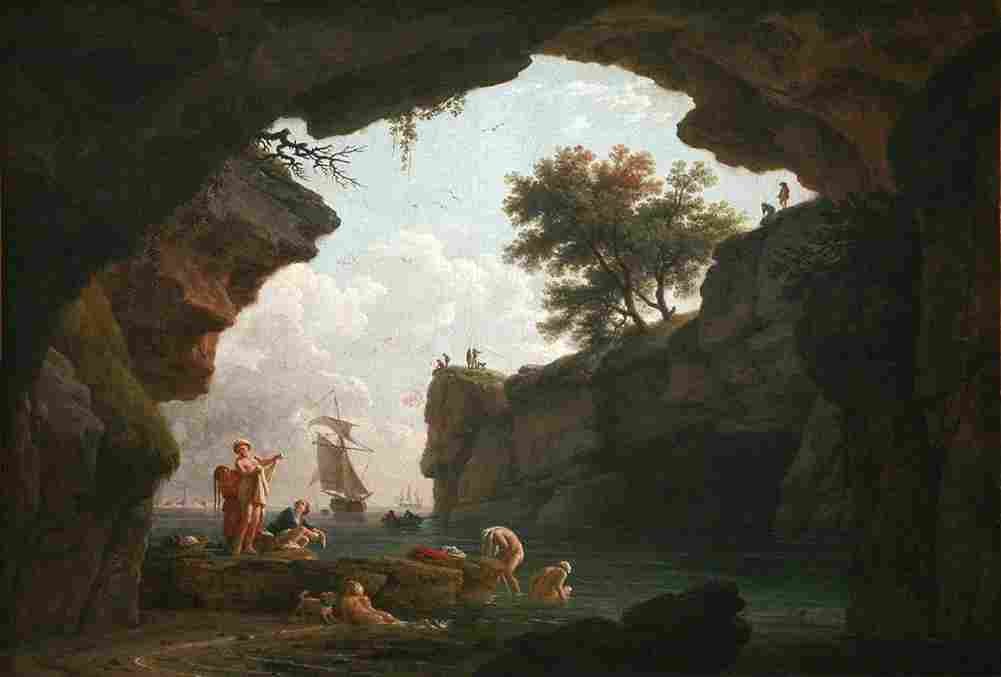 vern Bathers in a Cave Art A4 Photo Print