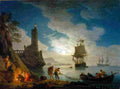 vern Harbour in Moonlight Art A4 Photo Print