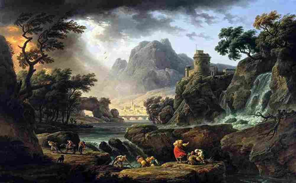 vern Mountain Landscape with Approaching Storm Art A4 Photo Print