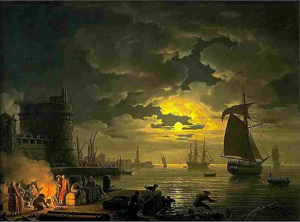 vern Port of Palermo by Moonlight Art A4 Photo Print