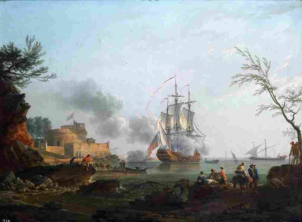 vern Ship Firing a Salute Art A4 Photo Print