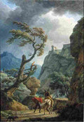 vern Soldiers in a Mountain Gorge with a Storm Art A4 Photo Print