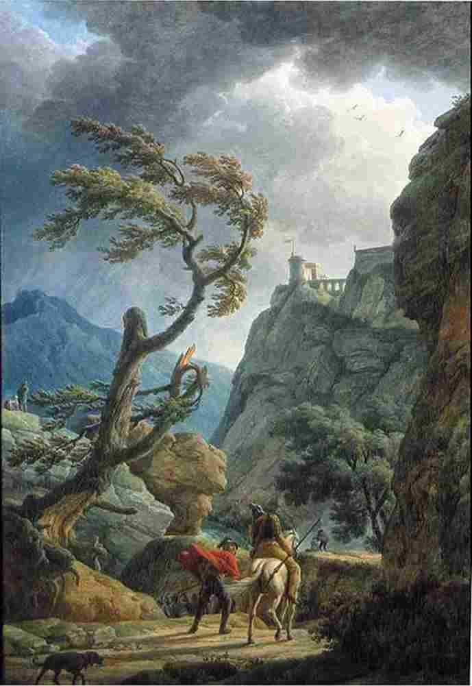 vern Soldiers in a Mountain Gorge with a Storm Art A4 Photo Print