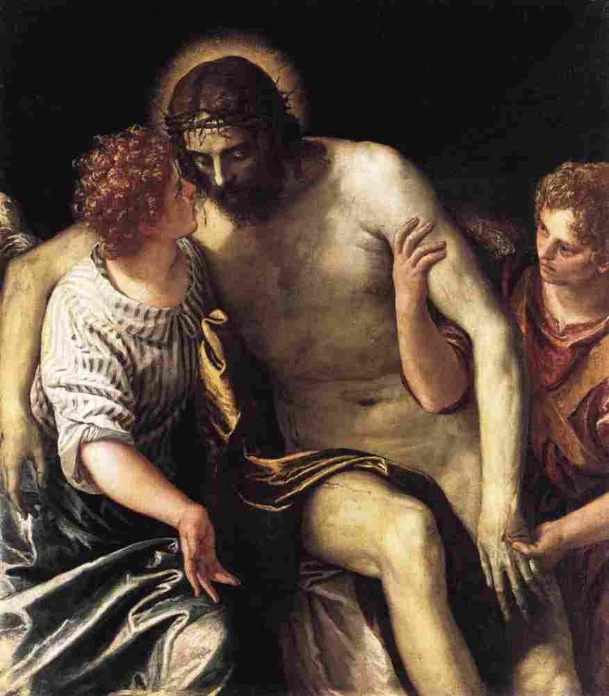 veronese dead christ supported by two angels Art A4 Photo Print