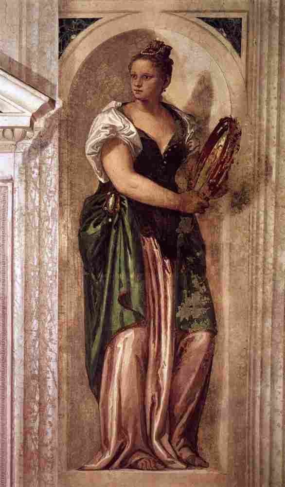 veronese muse with tambourine Art A4 Photo Print