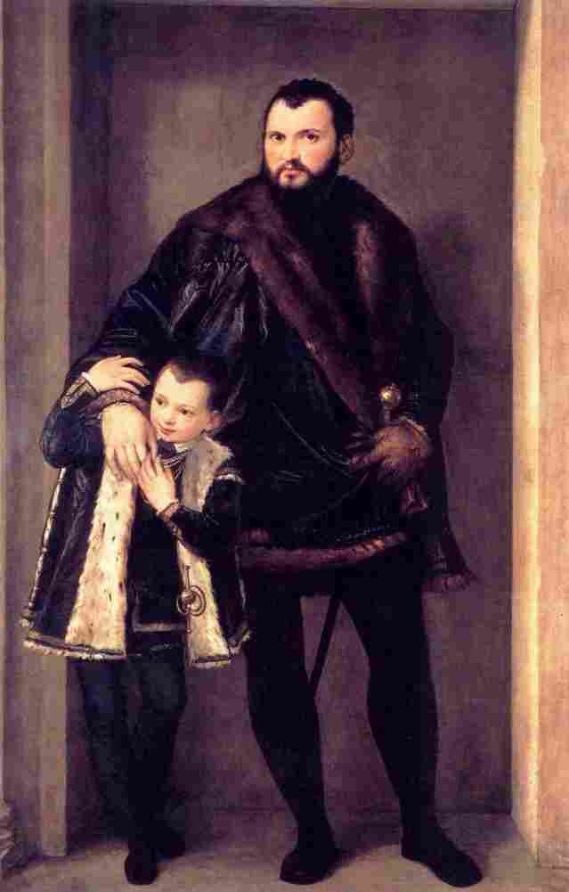veronese portrait of count giuseppe da porto with his son adriano Art A4 Photo Print