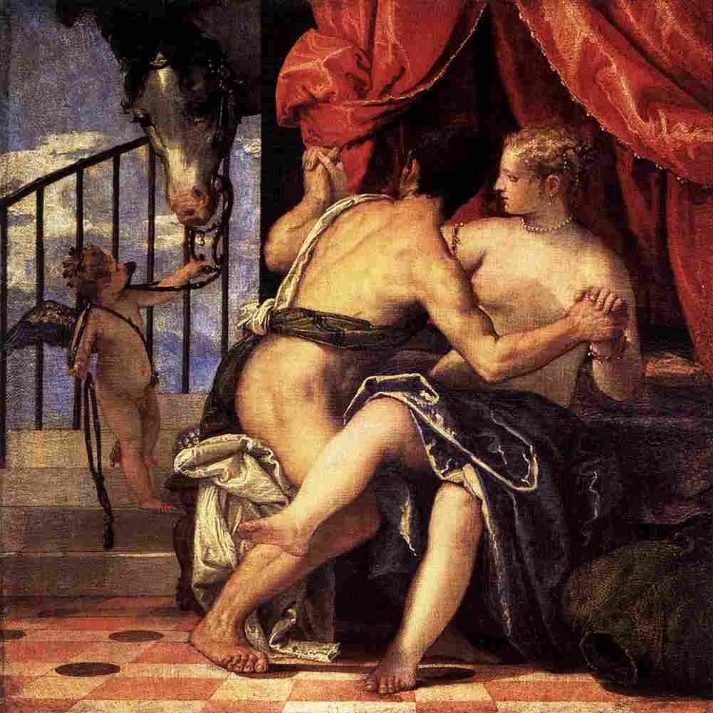 veronese venus and mars with cupid and a horse Art A4 Photo Print
