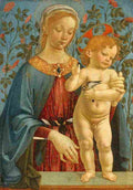verrocchio madonna and child resting on a parapet Art A4 Photo Print