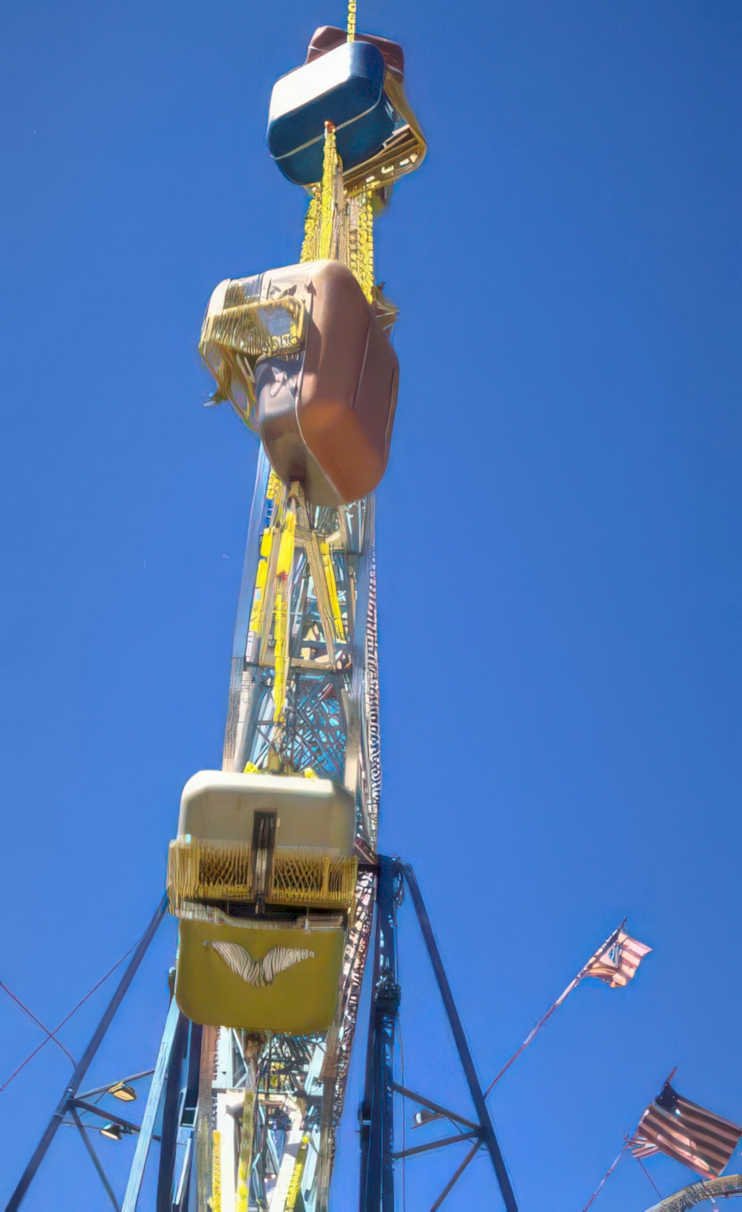 vertical spinner ride Vintage A4 Photo Print