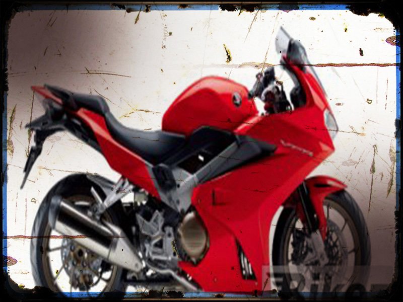 vfr800f A4 Photo Print Motorbike Vintage Aged