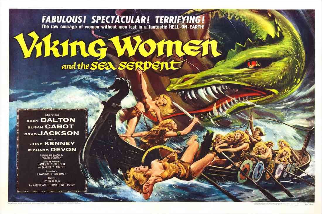 viking women and sea serpent poster 02 A4 Photo Print 2