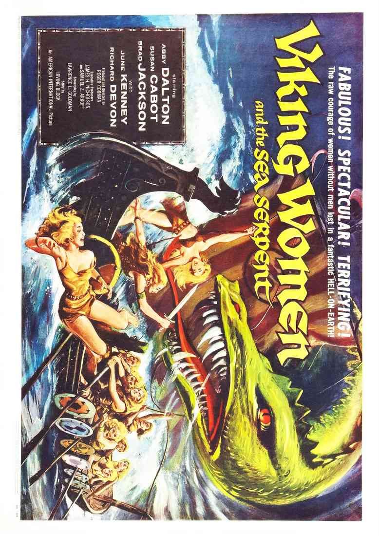 viking women and sea serpent poster 02 A4 Photo Print