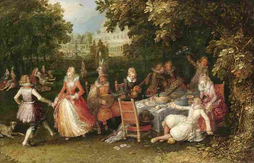 vinckboons the outdoor party Art A4 Photo Print