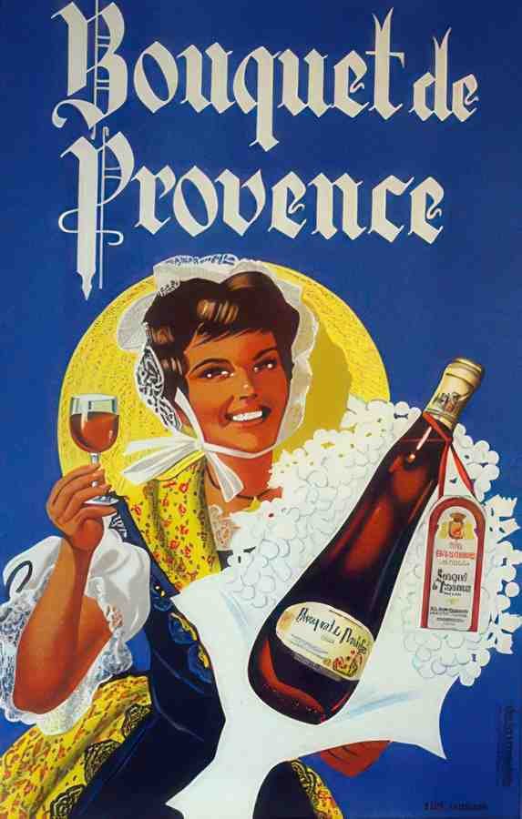 vins de Provence Vintage Advert A4 Photo Print
