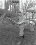 vintage baseball player Vintage world war A4 Photo Print
