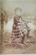 vintage bicycle child Vintage world war A4 Photo Print