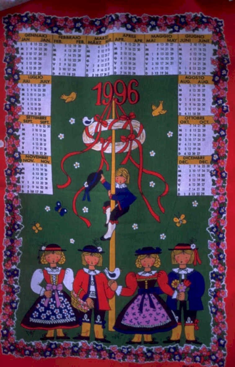vintage calendar 1996 1980s 1990s A4 Photo Print