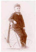 vintage child bicycle Vintage world war A4 Photo Print