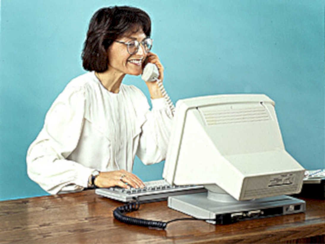 vintage computer office1980s 1990s A4 Photo Print