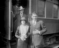 vintage couple train Vintage world war A4 Photo Print