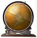 vintage globe map1980s 1990s A4 Photo Print
