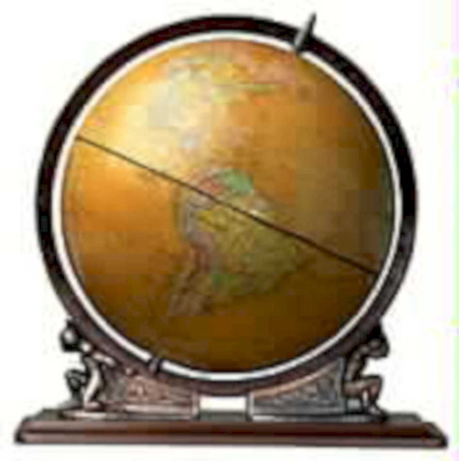vintage globe map1980s 1990s A4 Photo Print