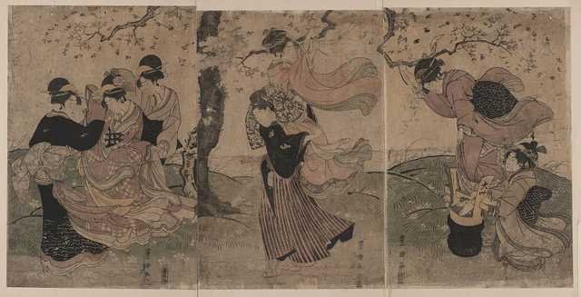 vintage japan japanese woodblock 00738v A4 Photo Print
