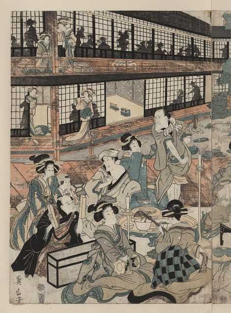 vintage japan japanese woodblock 00767v A4 Photo Print
