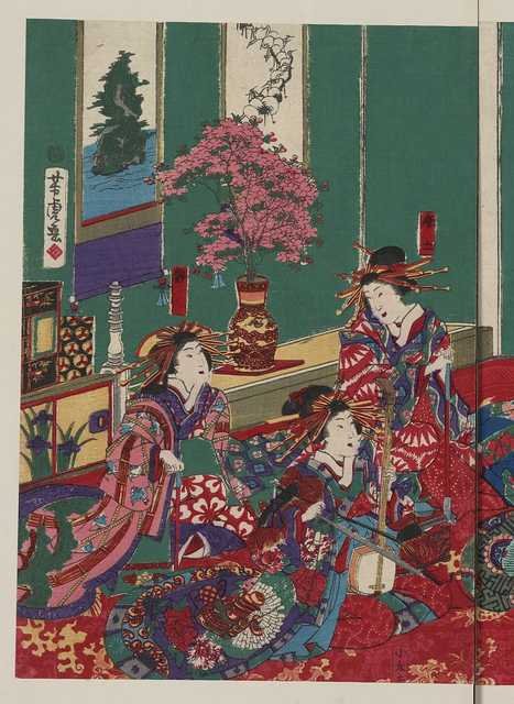 vintage japan japanese woodblock 00802v A4 Photo Print