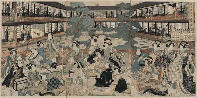 vintage japan japanese woodblock 02886v A4 Photo Print