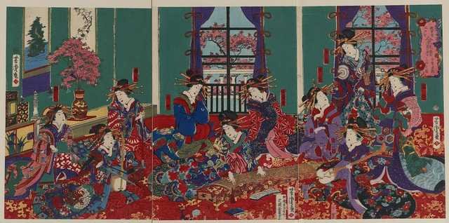 vintage japan japanese woodblock 02891v A4 Photo Print
