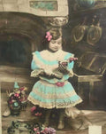 vintage kitchen girl Vintage world war A4 Photo Print
