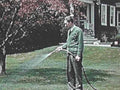 vintage lawn watering1980s 1990s A4 Photo Print