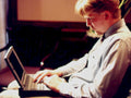vintage man laptop1980s 1990s A4 Photo Print