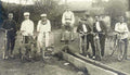 vintage men bicycle Vintage world war A4 Photo Print