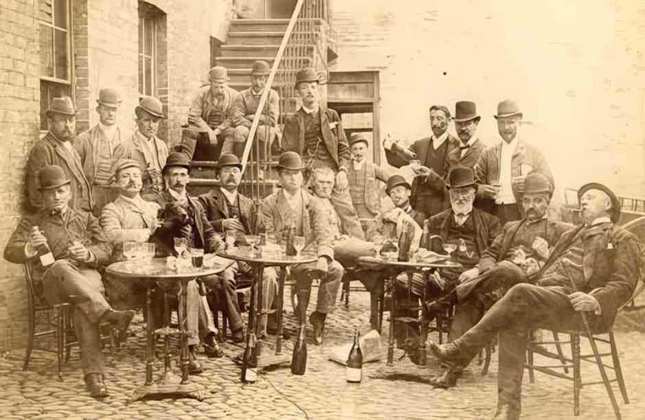 vintage men wine Vintage world war A4 Photo Print